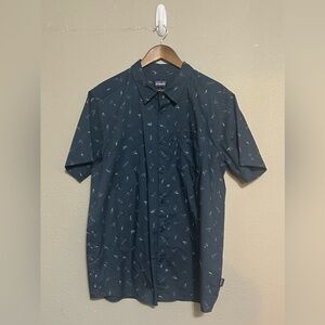 Patagonia Men’s Go To Button Down Short Sleeve Shirt Size XL Navy Blue